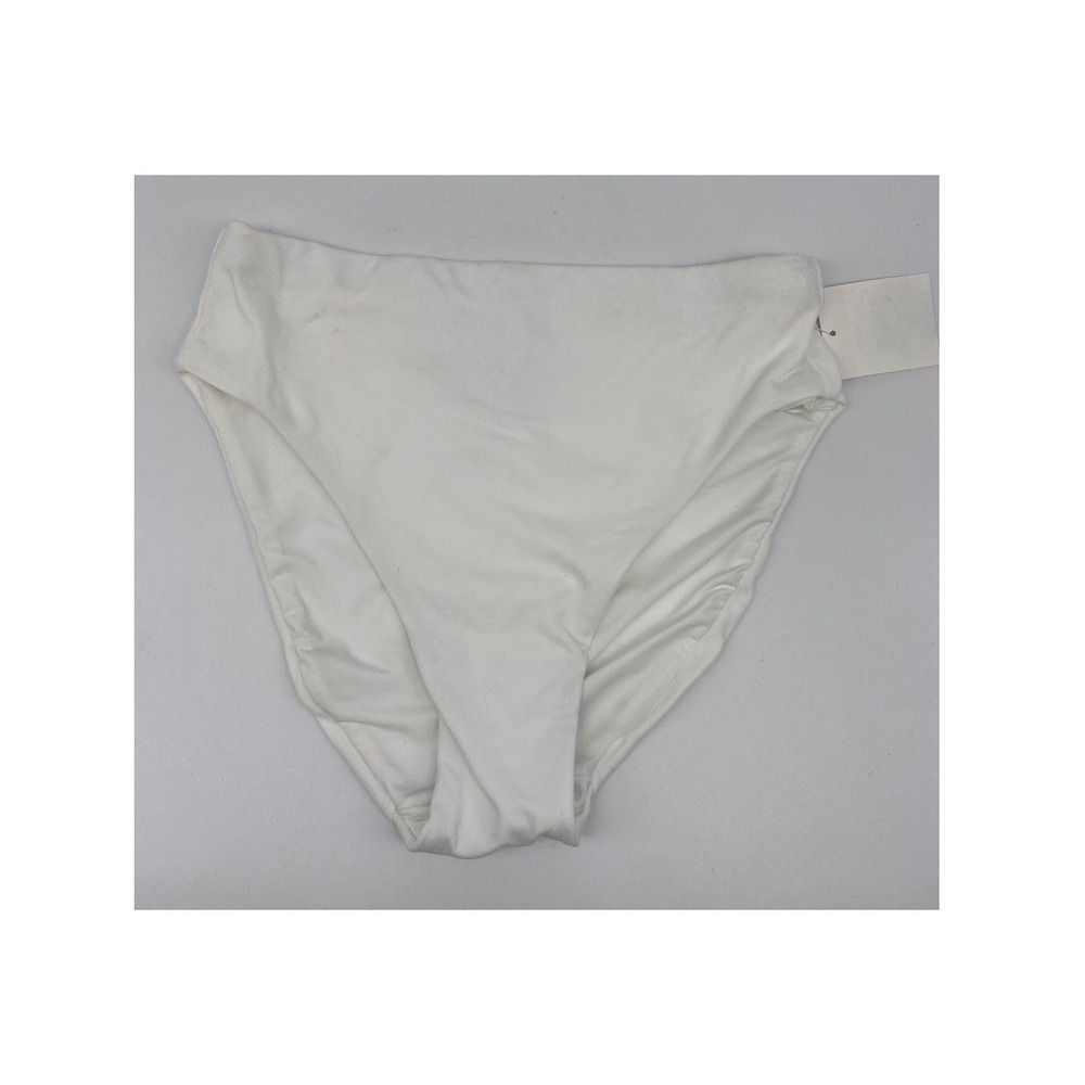 Robin Piccone Swim Bottoms Sz XS White High Waisted Bikini Bottom High Cut Leg